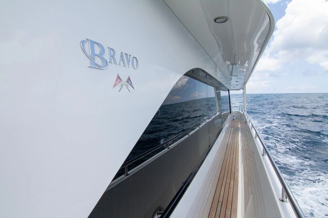 a boat on the water aboard BRAVO Yacht for Sale