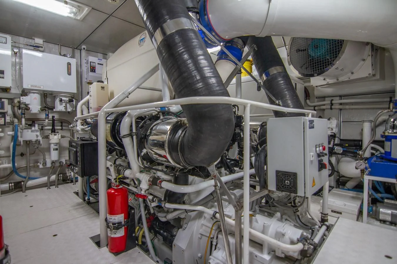 close-up of a machine aboard BRAVO Yacht for Sale