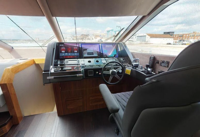 inside of a car aboard SEA WATER II Yacht for Sale