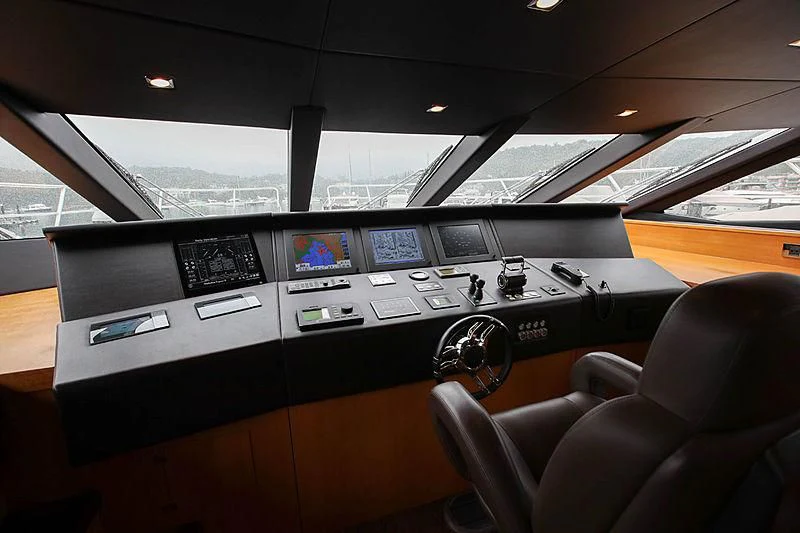 inside of a car aboard SUN GOLD Yacht for Sale