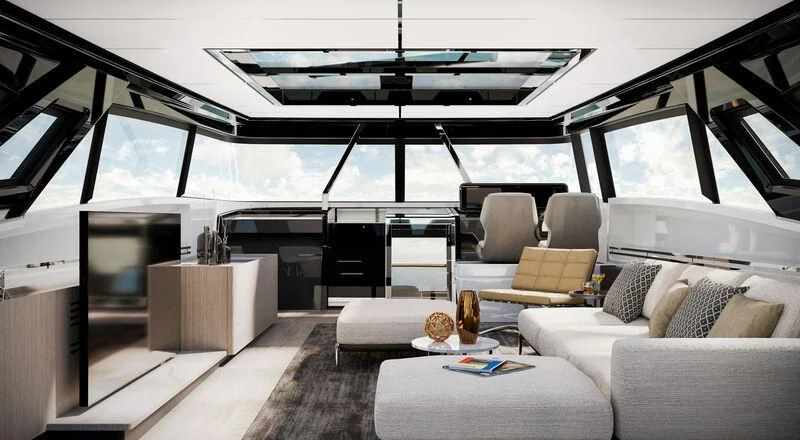 inside of a car aboard SPICA Yacht for Sale