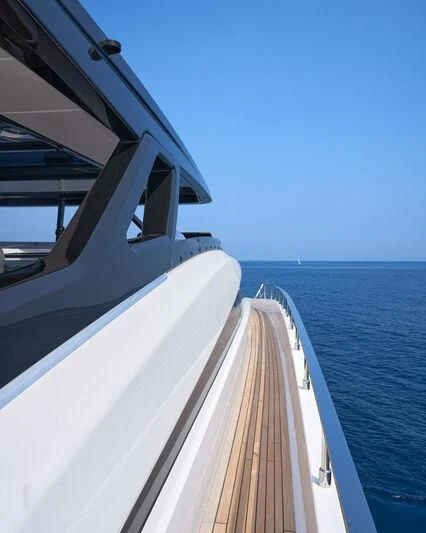 the front of a boat aboard SPICA Yacht for Sale