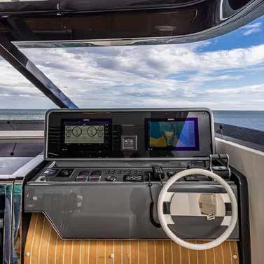 the inside of a car aboard SPICA Yacht for Sale