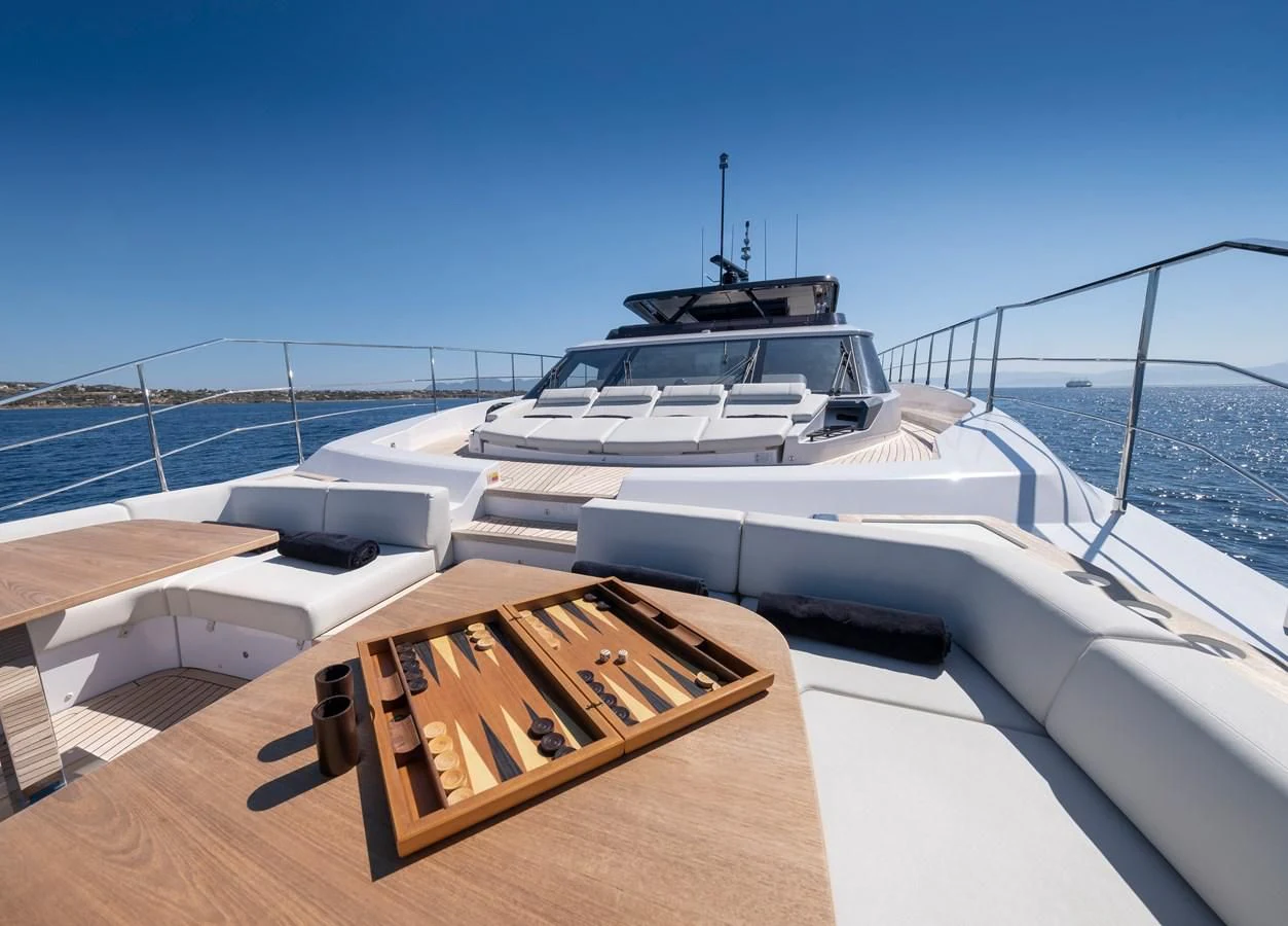 a boat on a deck aboard SPICA Yacht for Sale