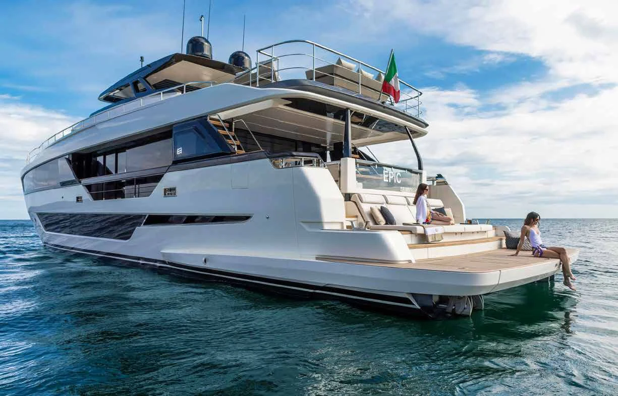 a couple of people on a boat aboard SPICA Yacht for Sale