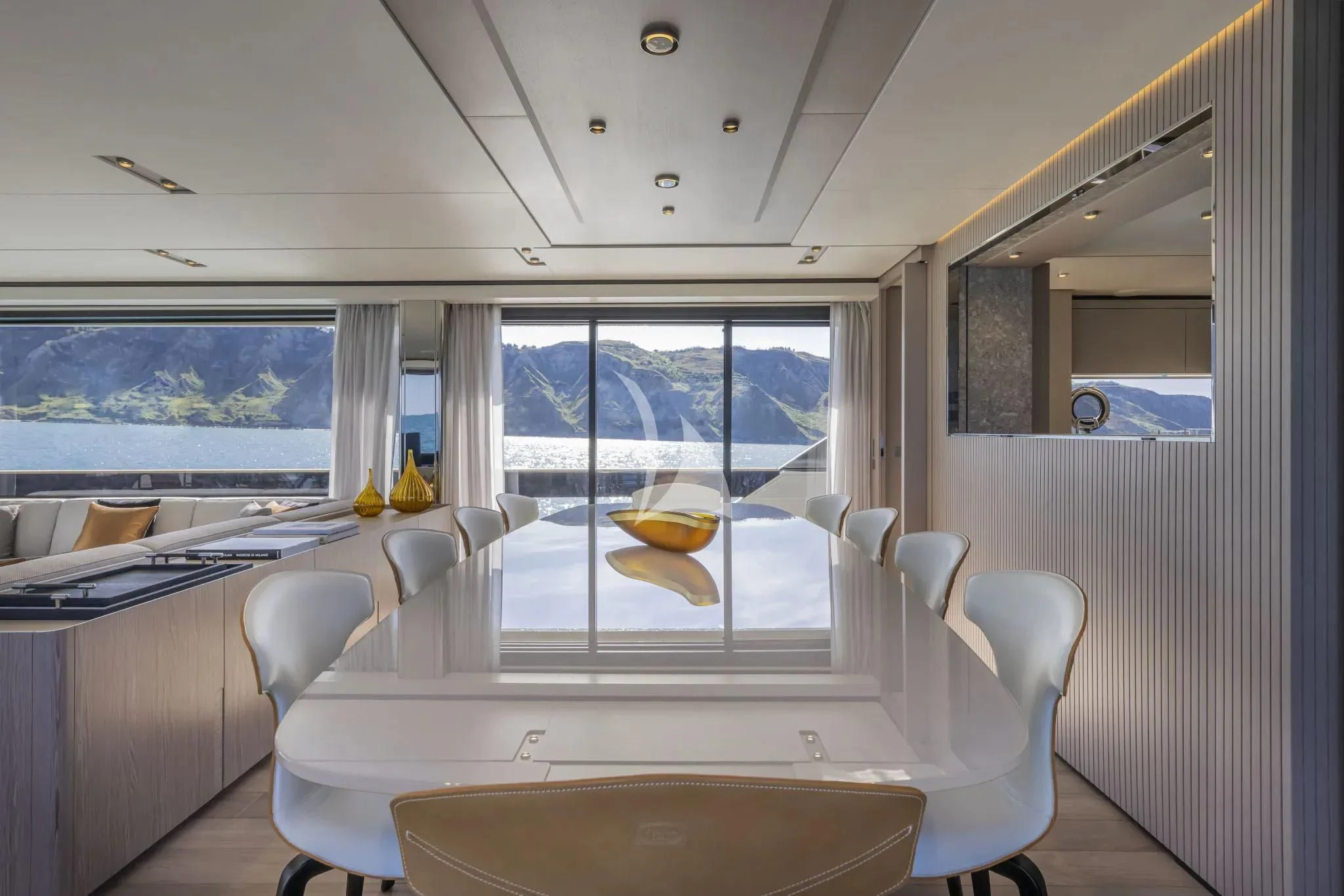a room with a large window aboard SPICA Yacht for Sale