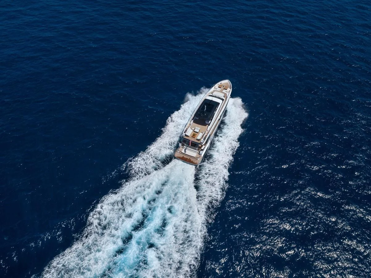 a ship in the water aboard SPICA Yacht for Sale