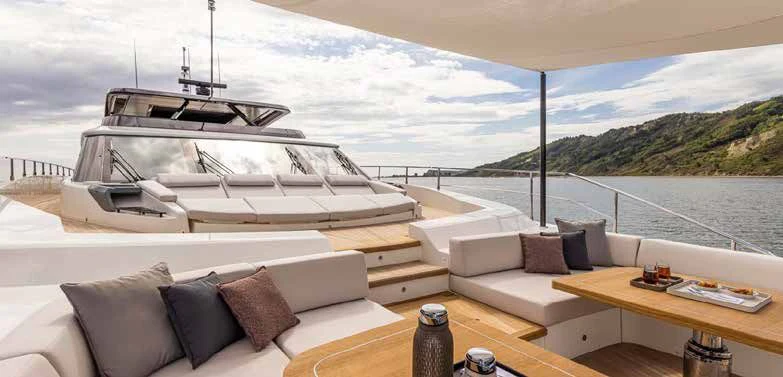 a boat on a deck aboard SPICA Yacht for Sale