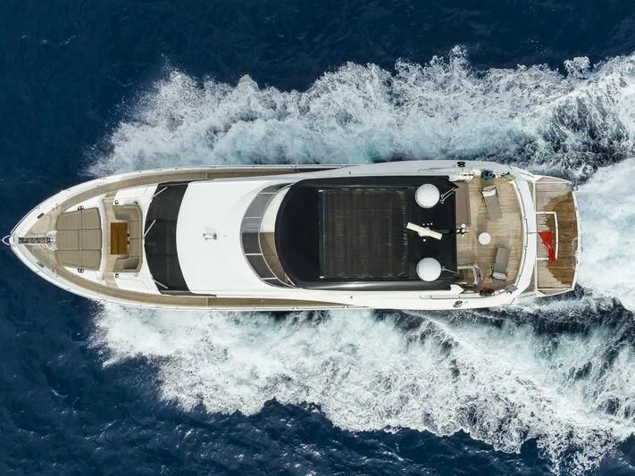 a space ship above the clouds aboard AFTER 8 II Yacht for Sale