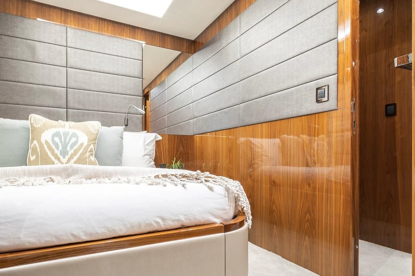 a bed in a room aboard AFTER 8 II Yacht for Sale