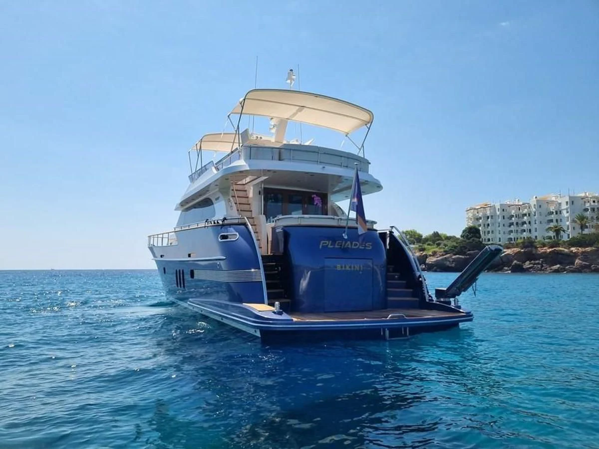 a boat on the water aboard PLEIADES Yacht for Sale