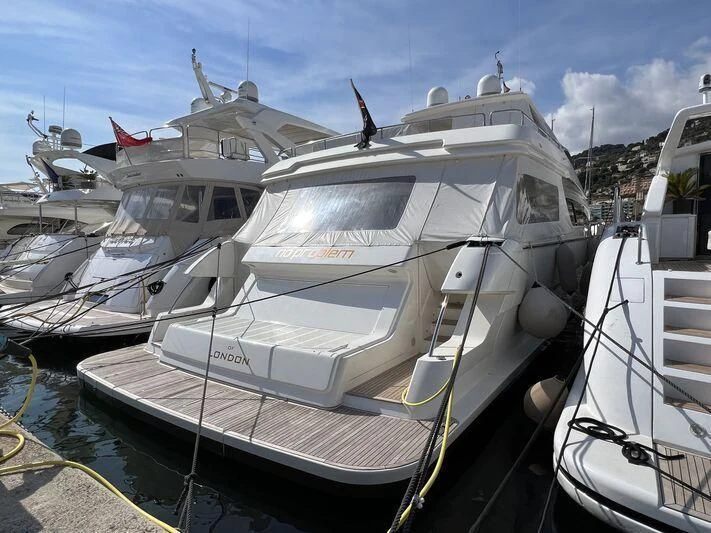 a group of boats are parked in a harbor aboard NO PROBLEM OF LONDON Yacht for Sale