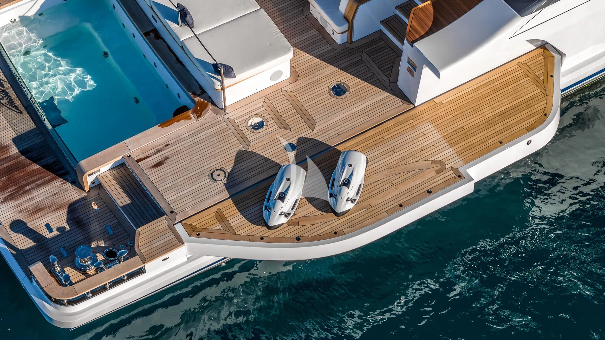 a high angle view of a boat aboard TOSUN Yacht for Sale