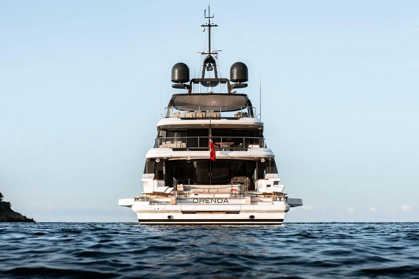 a large ship in the water aboard TOSUN Yacht for Sale