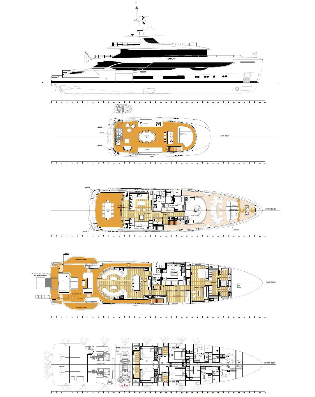 diagram aboard TOSUN Yacht for Sale