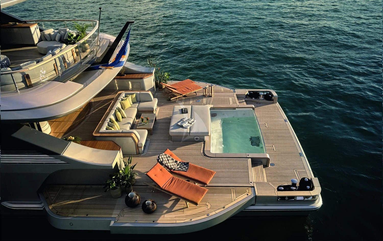 a dock with boats and buildings on it aboard TOSUN Yacht for Sale