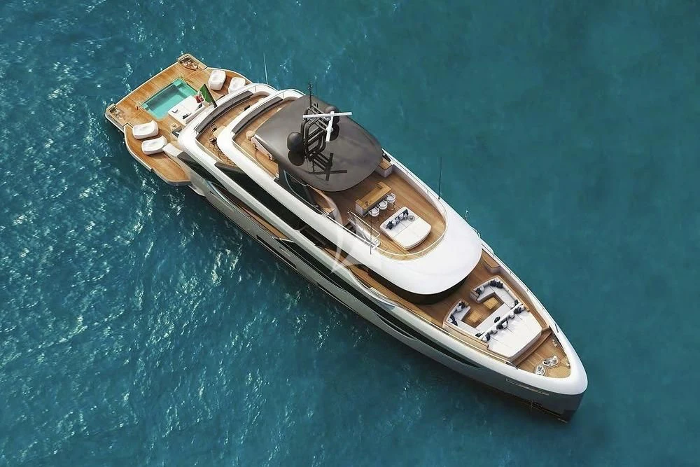 a gold and silver guitar aboard TOSUN Yacht for Sale