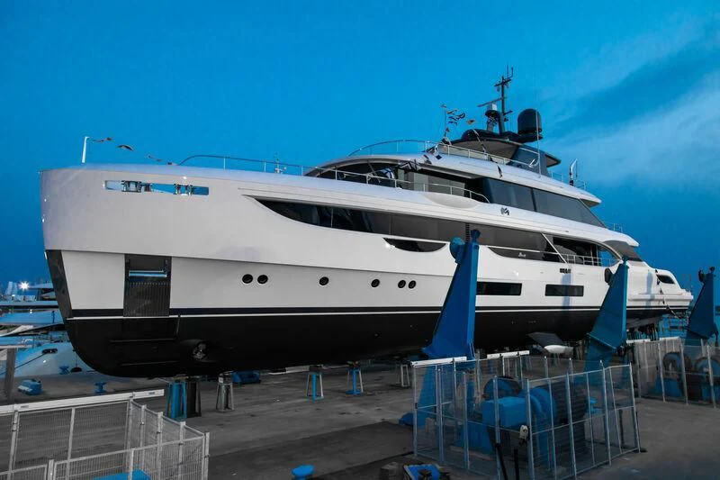 a large white yacht aboard TOSUN Yacht for Sale