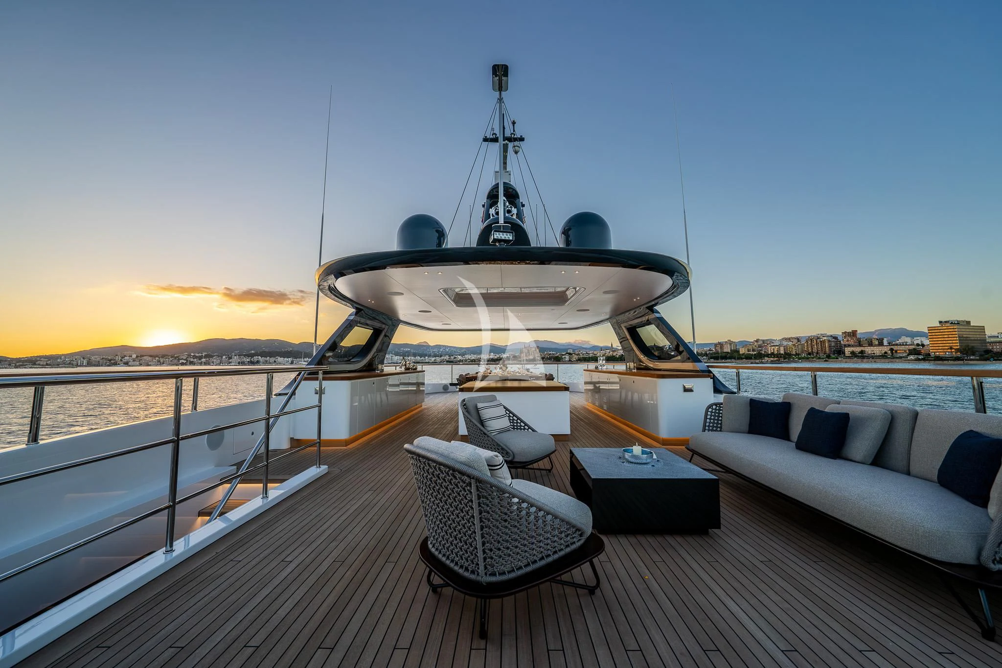 a boat on a deck aboard TOSUN Yacht for Sale