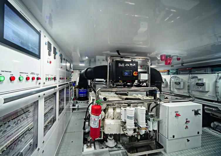 a machine in a factory aboard TOSUN Yacht for Sale