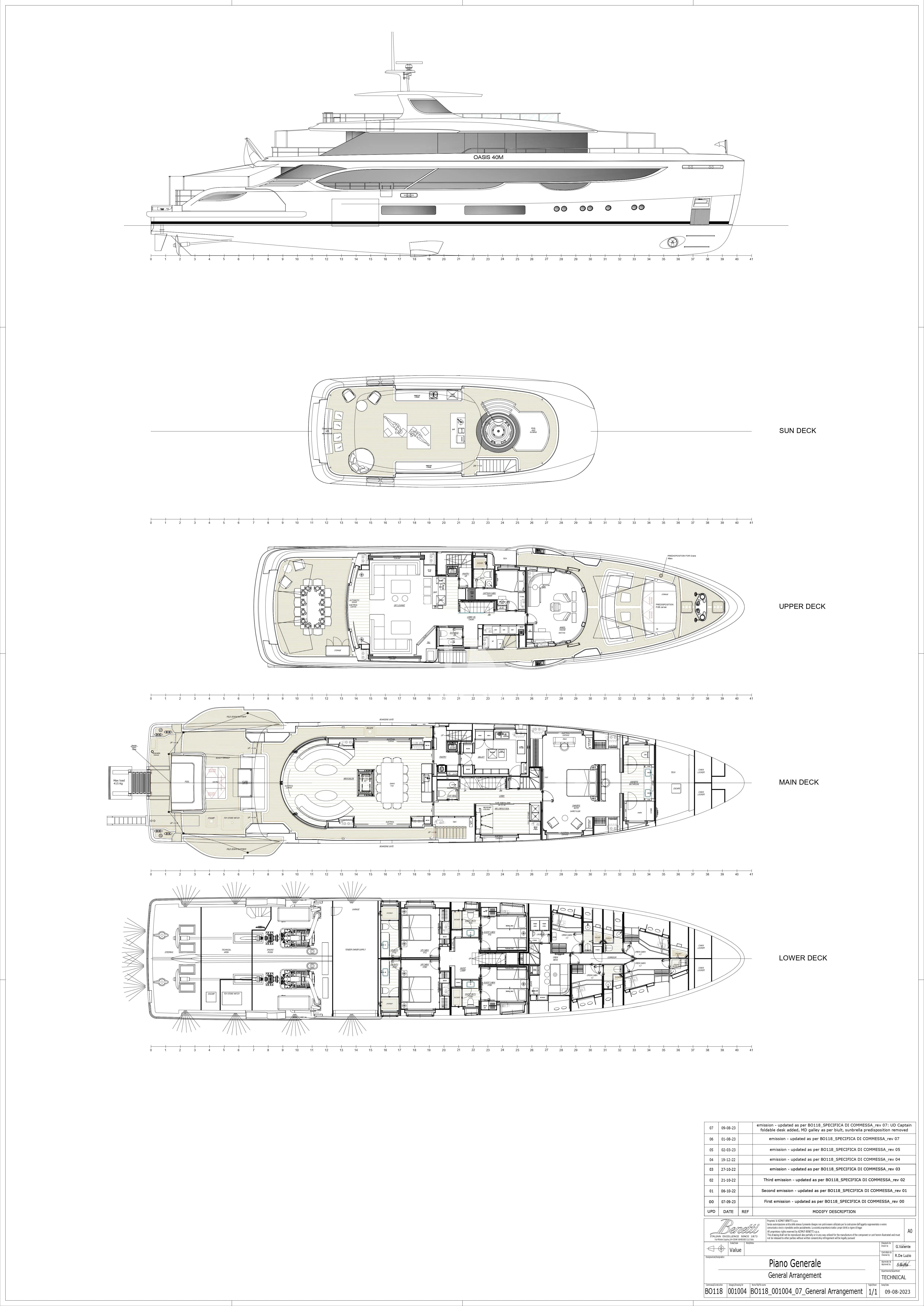 diagram aboard TOSUN Yacht for Sale