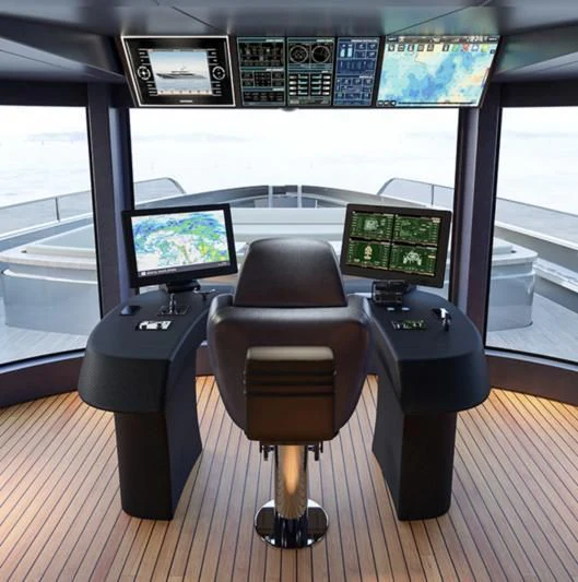 a room with a desk and computer aboard TOSUN Yacht for Sale