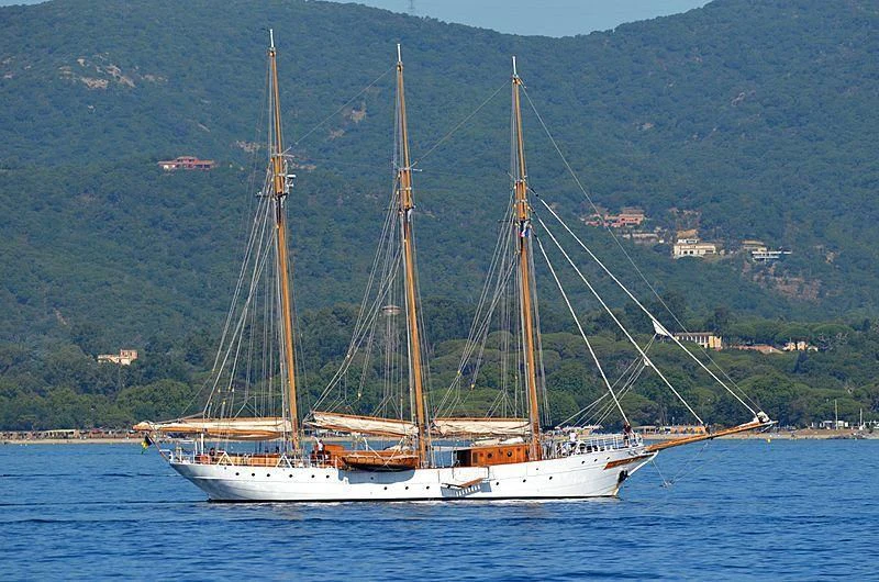 a boat on the water aboard TRINAKRIA Yacht for Charter