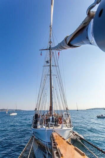 a sailboat on the water aboard TRINAKRIA Yacht for Charter