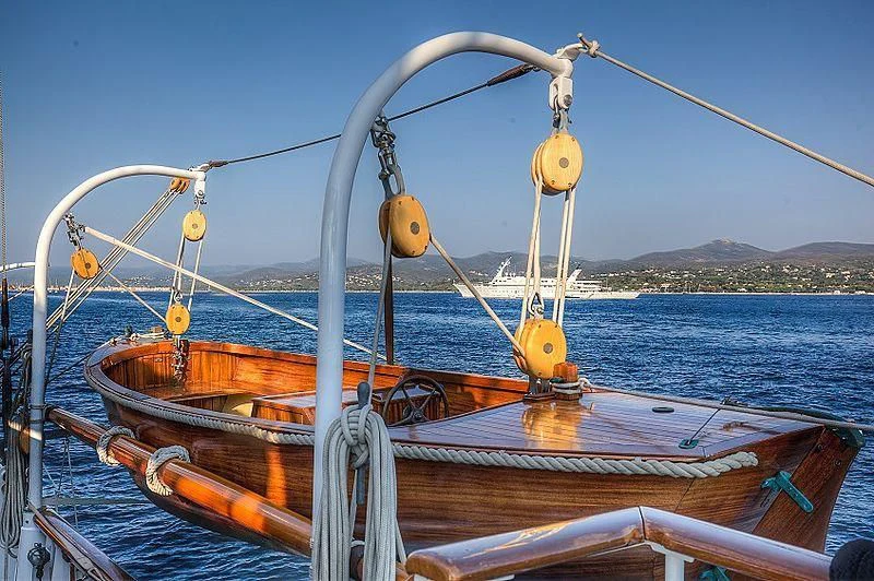 a boat on the water aboard TRINAKRIA Yacht for Charter