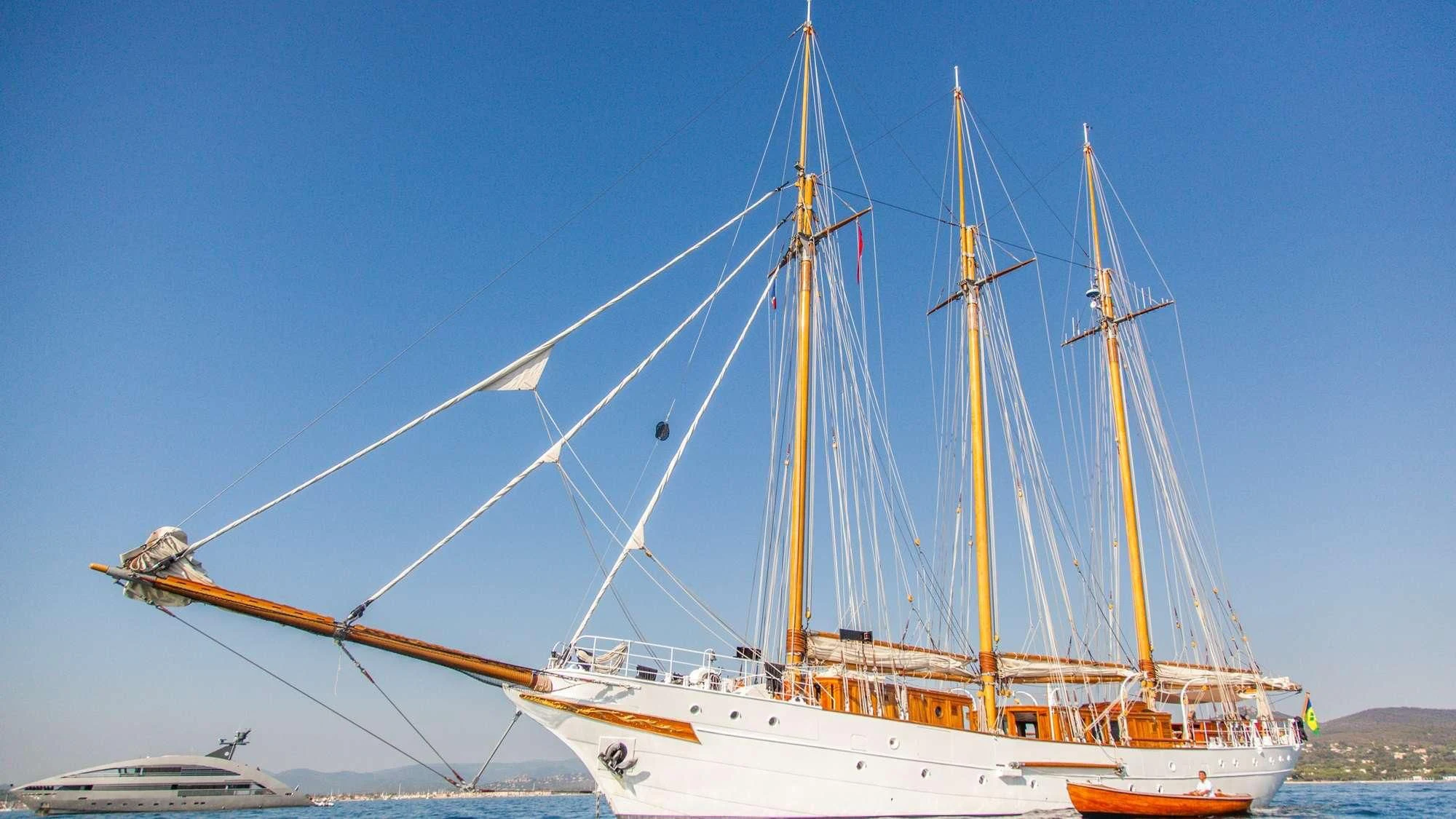 a sailboat on the water aboard TRINAKRIA Yacht for Charter