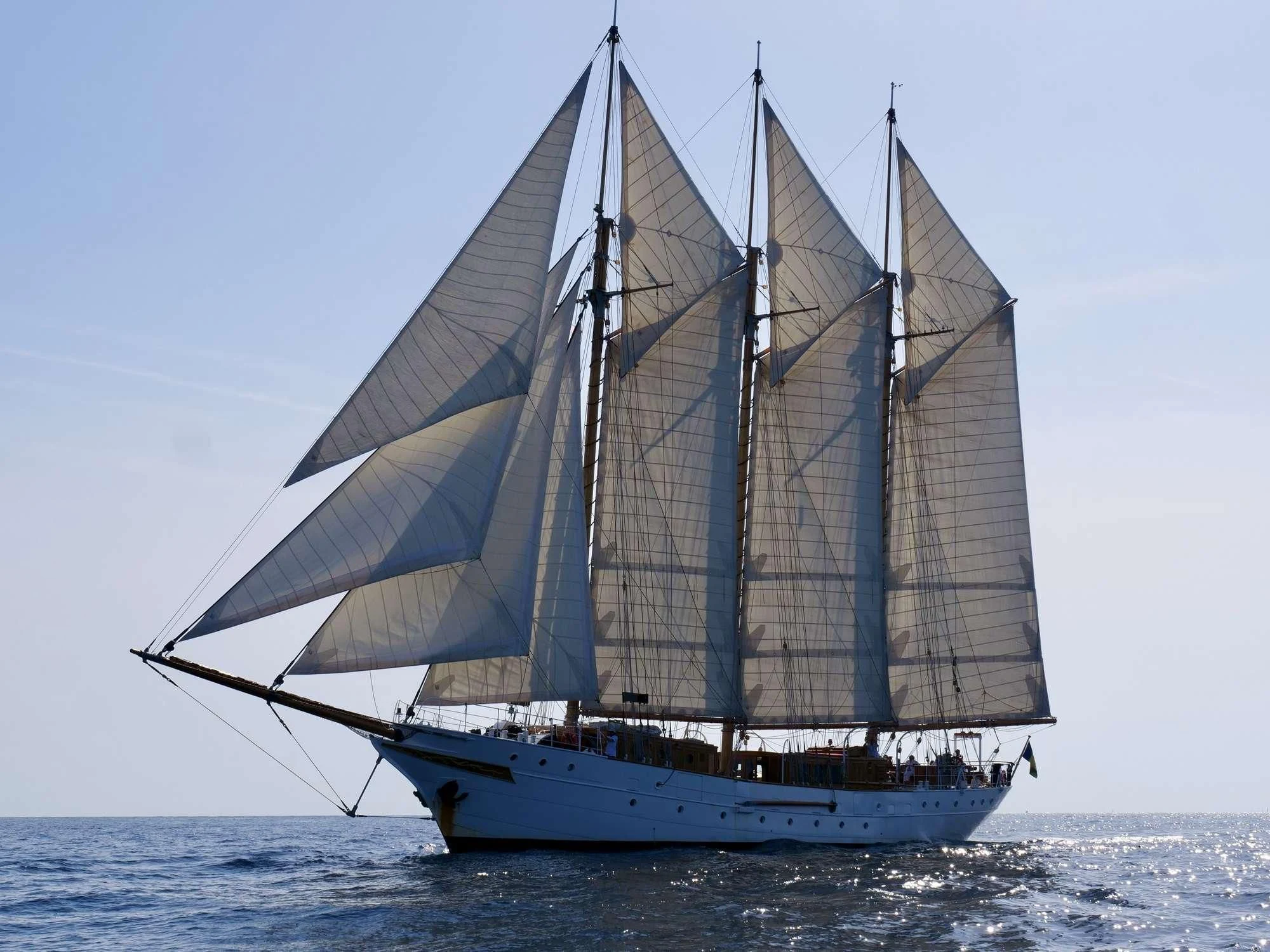a sailboat on the water aboard TRINAKRIA Yacht for Charter