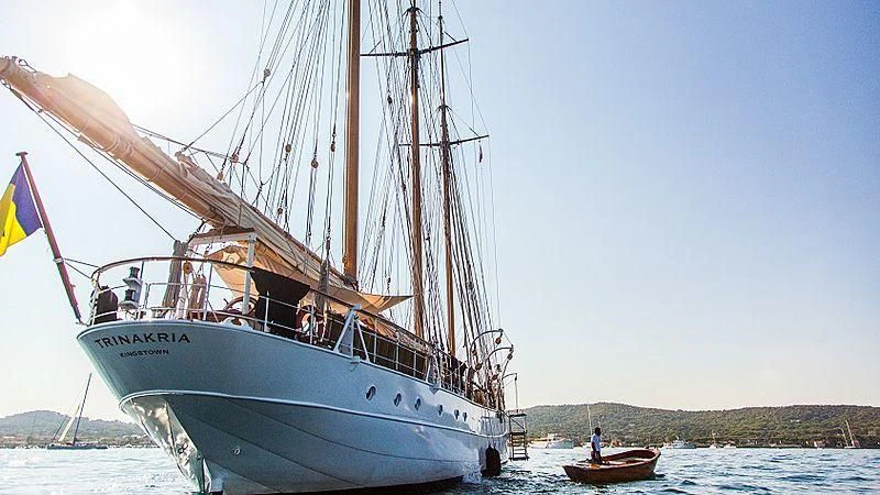 a boat on the water aboard TRINAKRIA Yacht for Charter