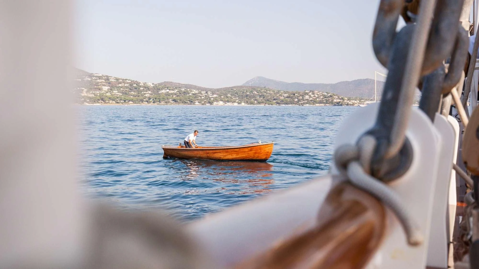 a boat in the water aboard TRINAKRIA Yacht for Charter