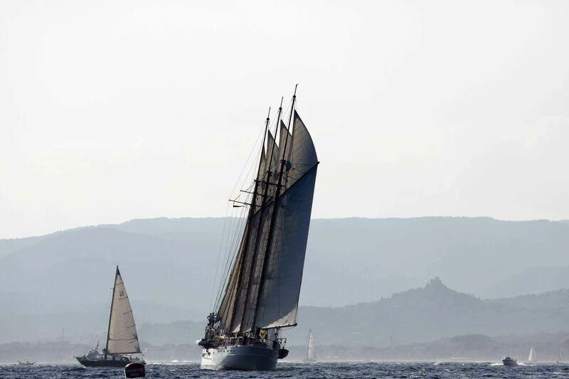 a sailboat on the water aboard TRINAKRIA Yacht for Charter