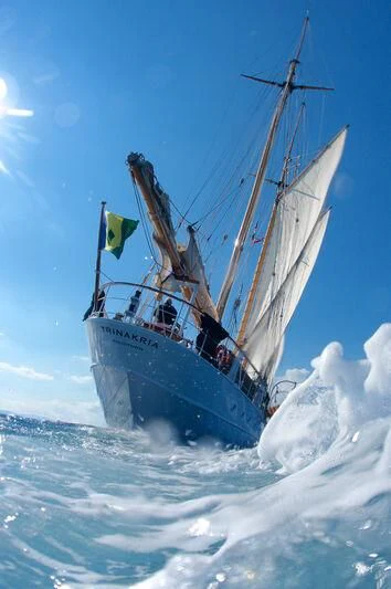 a boat on the water aboard TRINAKRIA Yacht for Charter