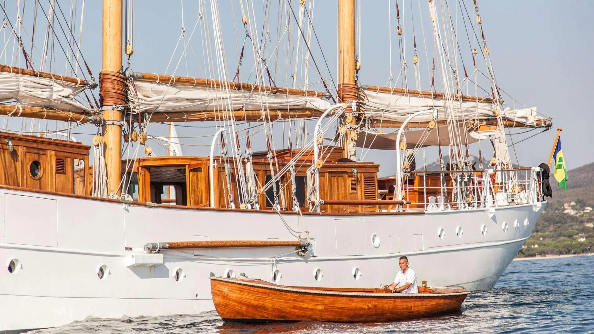 a boat on the water aboard TRINAKRIA Yacht for Charter