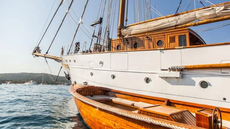 a couple of boats on the water aboard TRINAKRIA Yacht for Charter