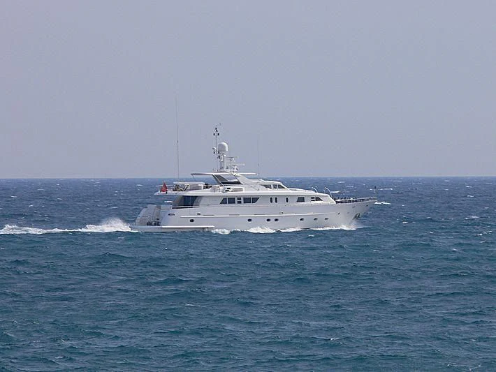 a white boat in the water aboard LADY D Yacht for Sale