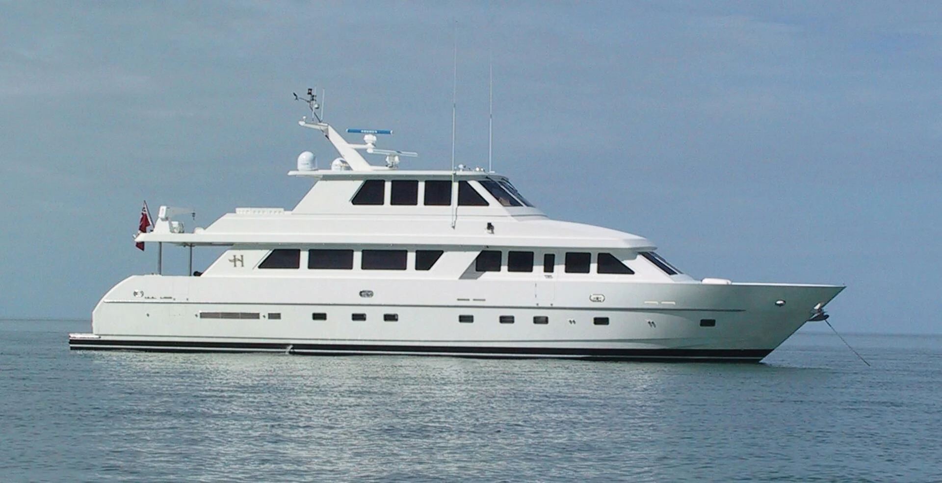 a white yacht in the water aboard LADY D Yacht for Sale