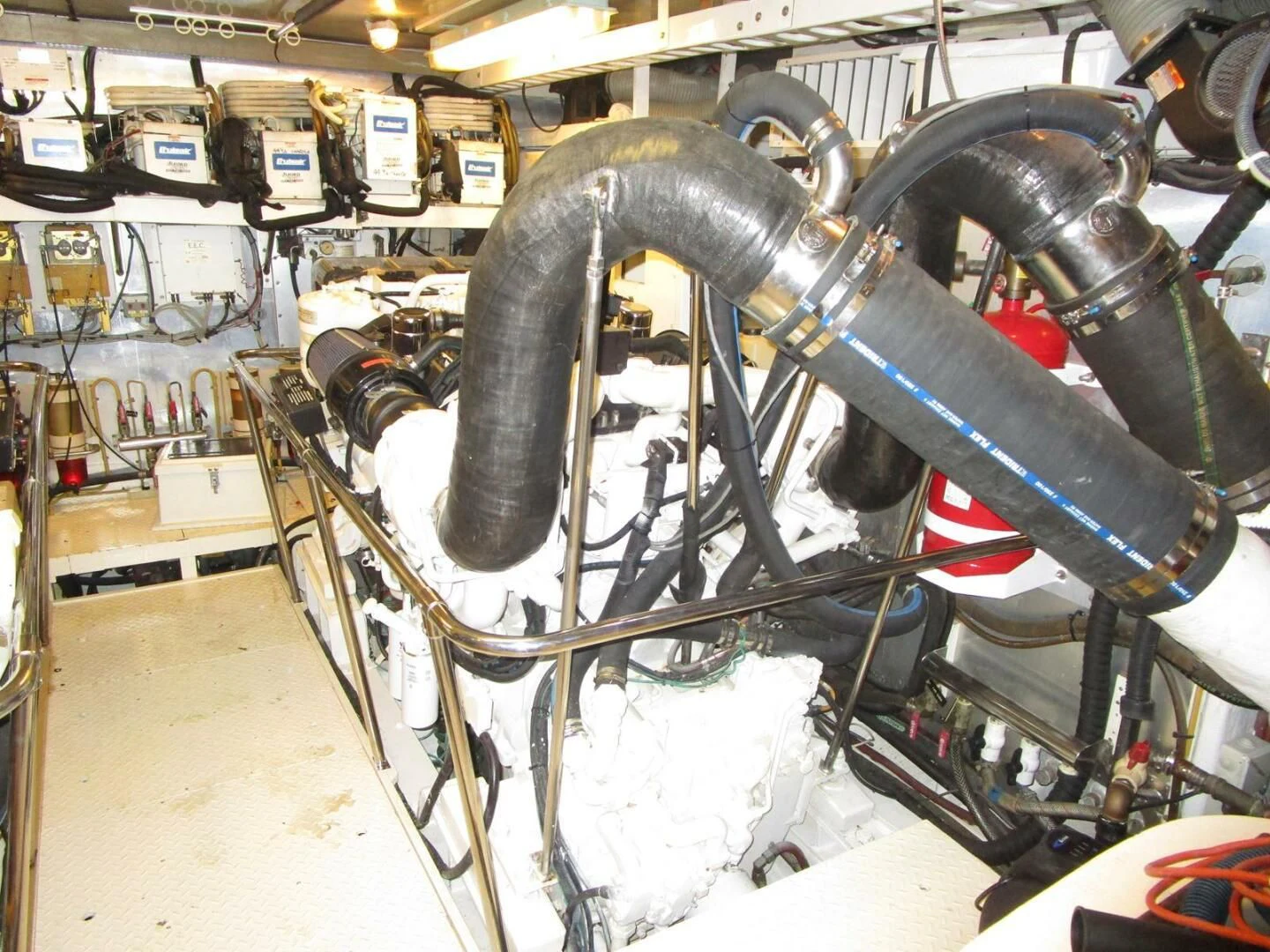 a machine with a large metal pipe aboard LADY D Yacht for Sale