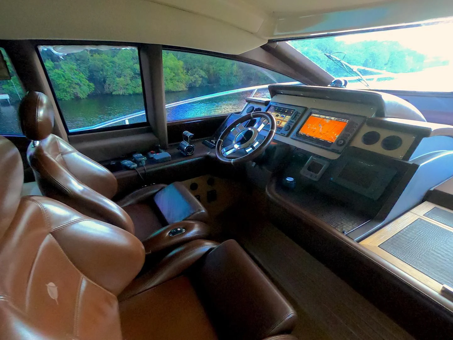 the inside of a car aboard BT 2 Yacht for Sale