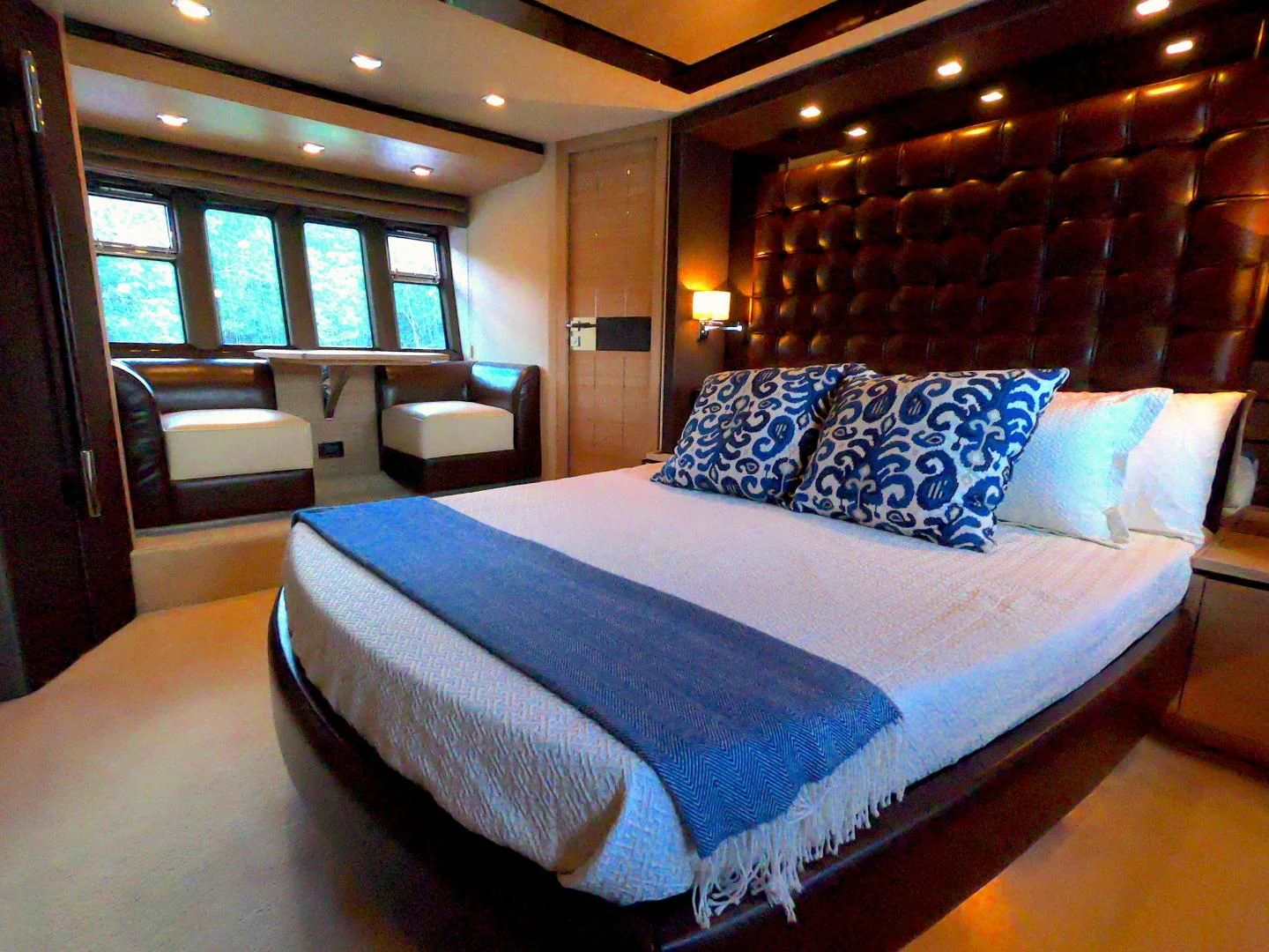 a large bed in a room aboard BT 2 Yacht for Sale