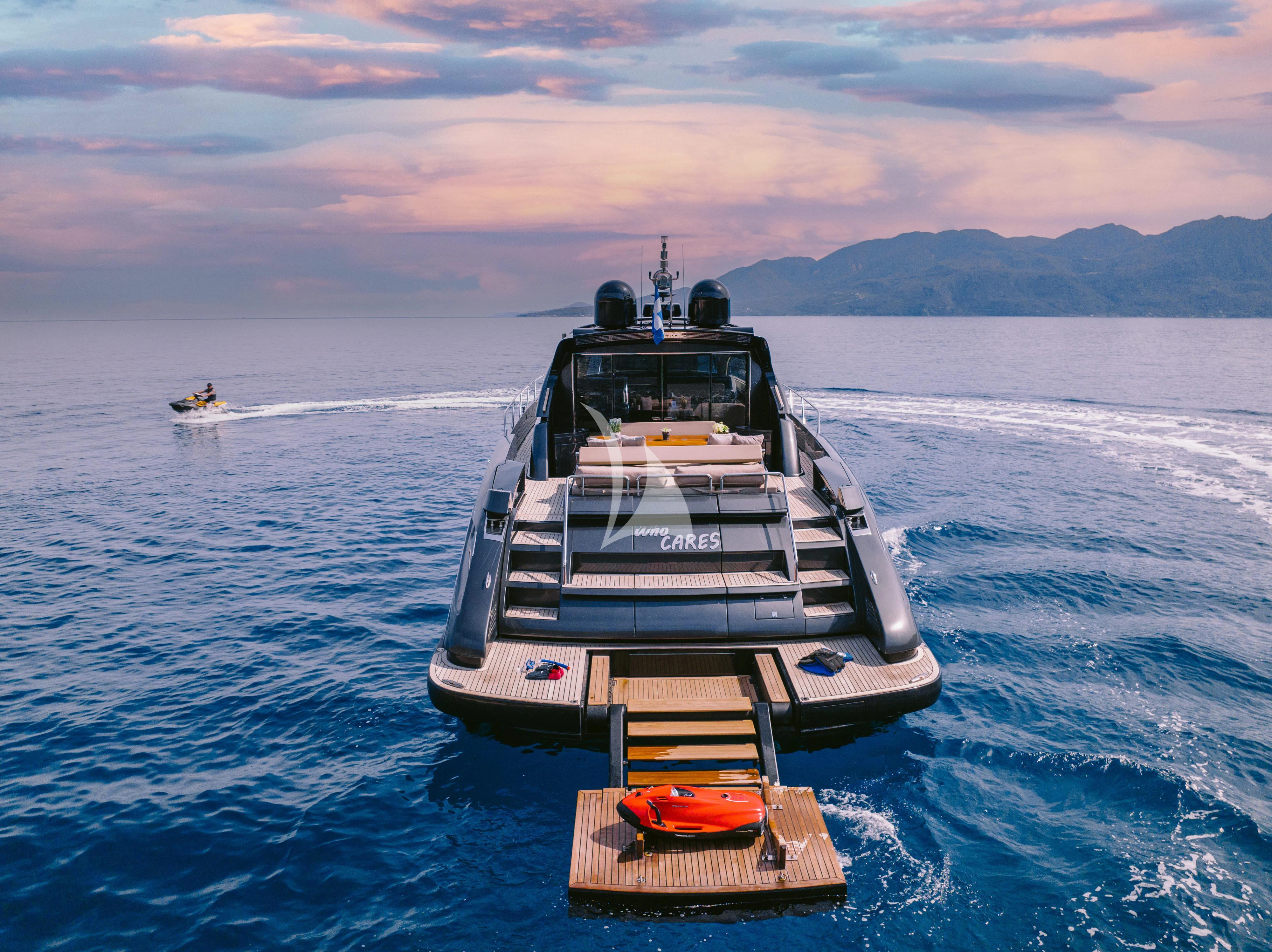 a boat on the water aboard WHO CARES Yacht for Sale