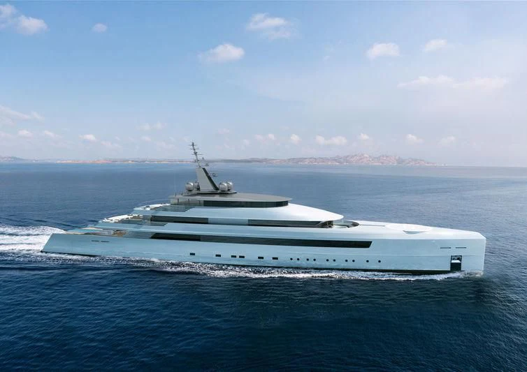 a white yacht in the water aboard TURQUOISE VY80 Yacht for Sale