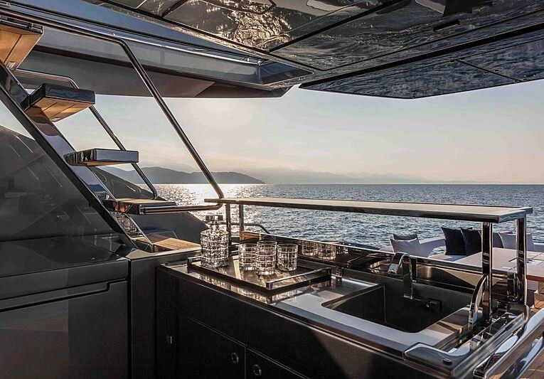 a view of the ocean from the deck of a boat aboard GREY SHARK Yacht for Sale