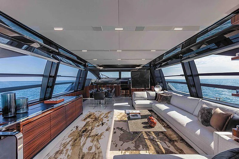 inside of a boat aboard GREY SHARK Yacht for Sale