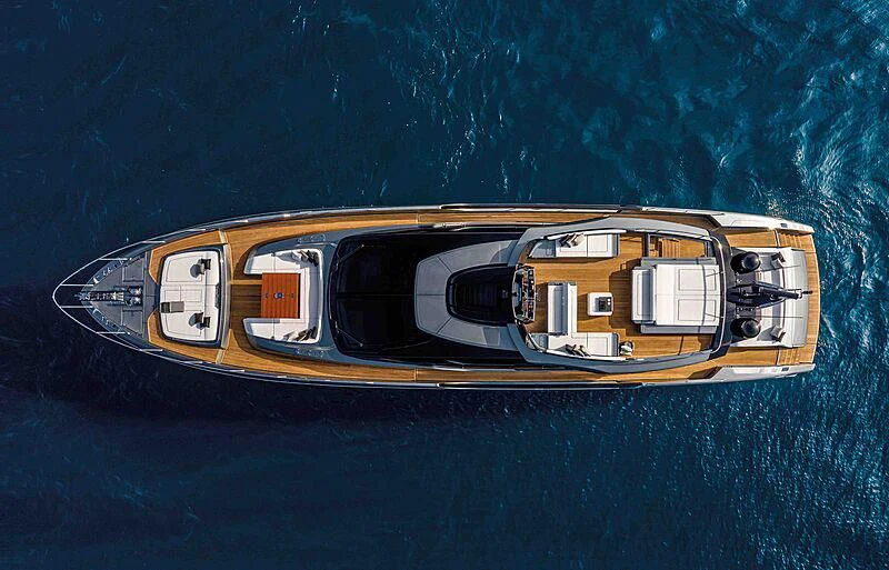 a yellow and black boat in the water aboard GREY SHARK Yacht for Sale
