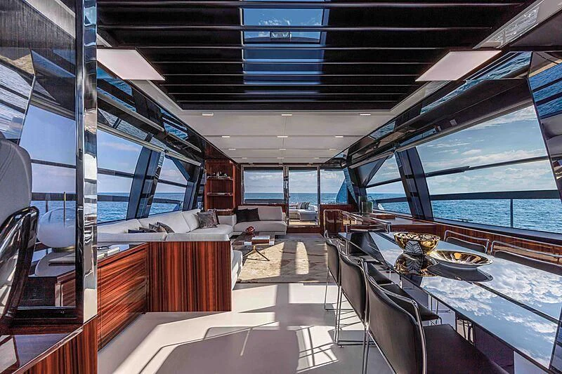 inside of a vehicle aboard GREY SHARK Yacht for Sale