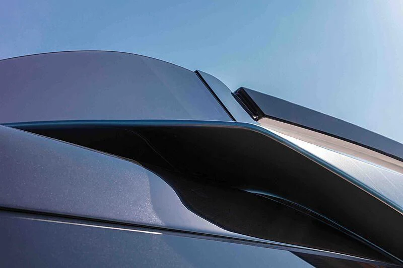 a close-up of a car's wing aboard GREY SHARK Yacht for Sale