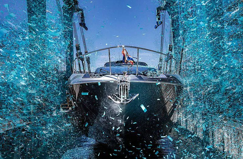 a large ship in a snowy environment aboard GREY SHARK Yacht for Sale